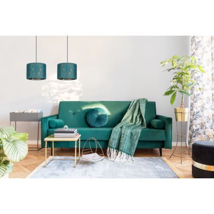 Ljuskrona med upphängningsrem  REZO 2xE27/60W/230V turkos 