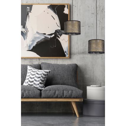Ljuskrona med upphängningsrem  REZO 3xE27/60W/230V gyllene /turkos 