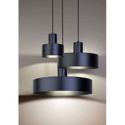 Ljusskrona med upphängningsrem  RIF 1xE27/60W/230V diameter  25 cm svart 