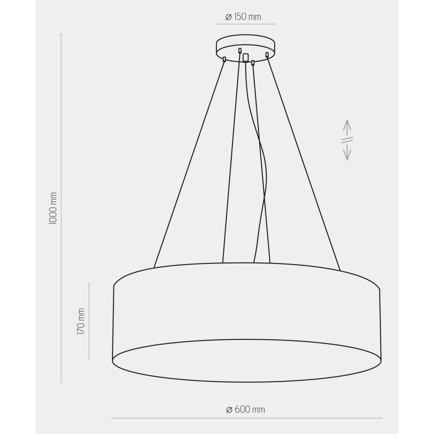 Ljusskrona med upphängningsrem  RONDO 4xE27/15W/230V blå 