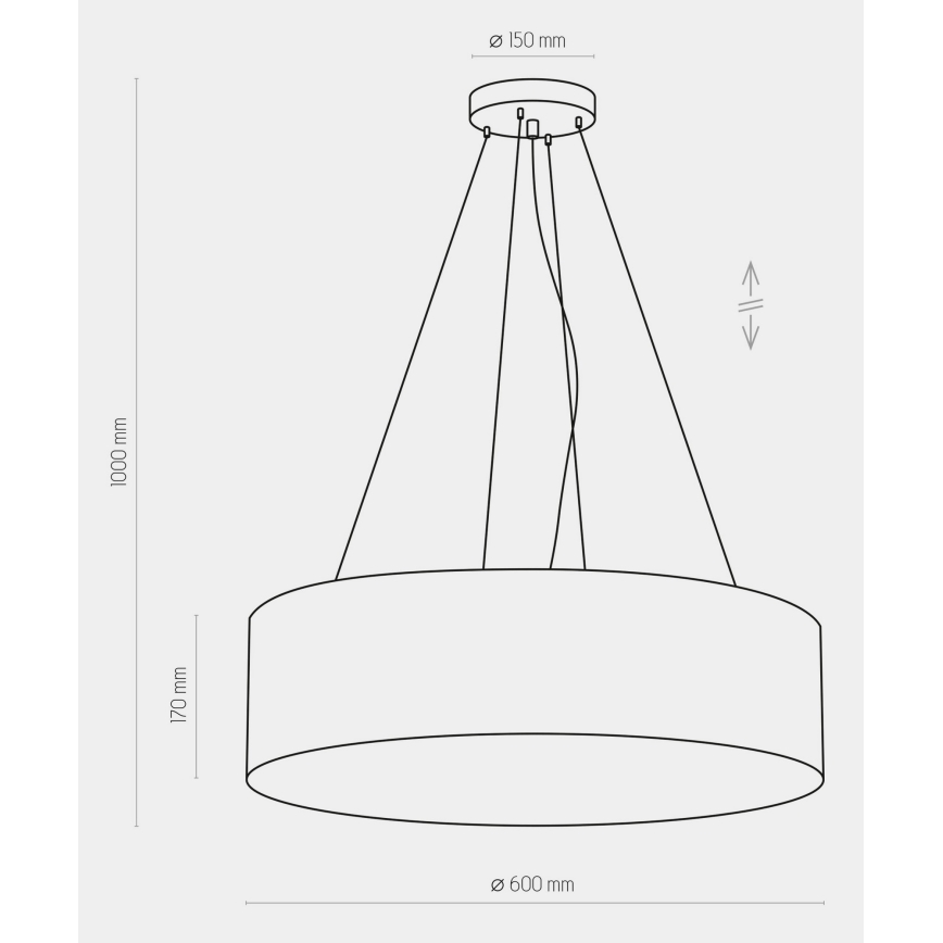 Ljusskrona med upphängningsrem  RONDO 4xE27/15W/230V grön