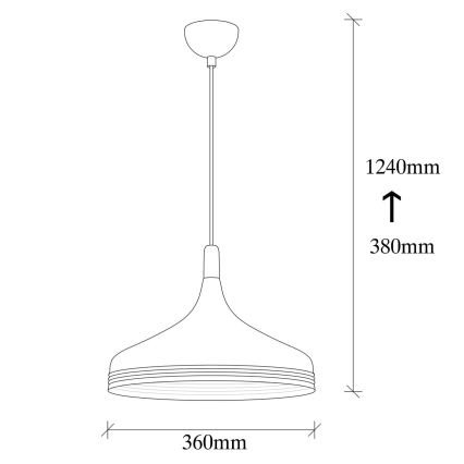 Ljusskrona med upphängningsrem  SAGLAM 1xE27/40W/230V vit 