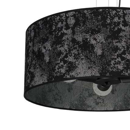 Ljusskrona med upphängningsrem  SATINO 3xE27/60W/230V svart /grå