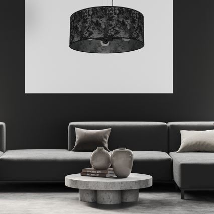 Ljusskrona med upphängningsrem  SATINO 3xE27/60W/230V svart /grå