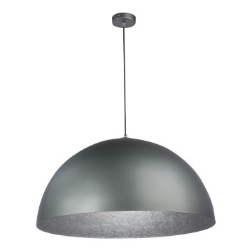 Ljuskrona med upphängningsrem SFERA 1xE27/60W/230V diameter 35 cm grå/silver