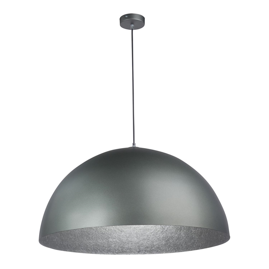 Ljuskrona med upphängningsrem SFERA 1xE27/60W/230V diameter 35 cm grå/silver