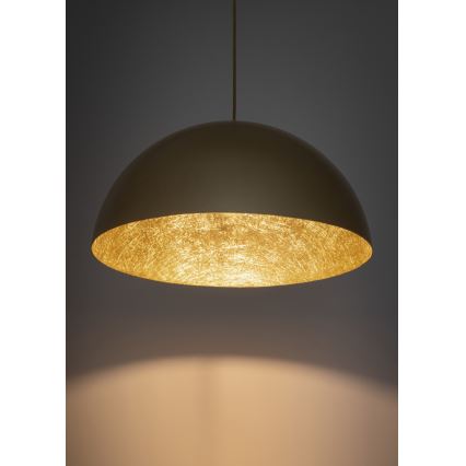 Ljuskrona med upphängningsrem SFERA 1xE27/60W/230V diameter 35 cm gyllene
