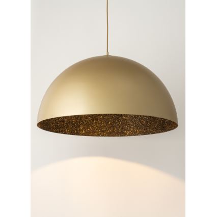 Ljuskrona med upphängningsrem SFERA 1xE27/60W/230V diameter 35 cm gyllene/svart