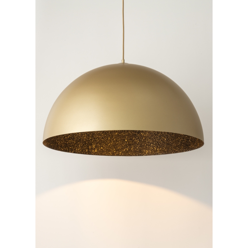 Ljuskrona med upphängningsrem SFERA 1xE27/60W/230V diameter 35 cm gyllene/svart
