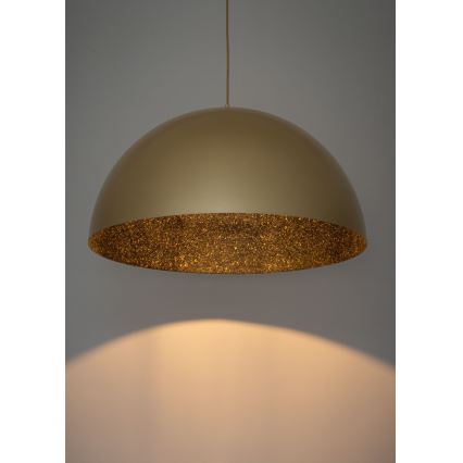 Ljuskrona med upphängningsrem SFERA 1xE27/60W/230V diameter 35 cm gyllene/svart