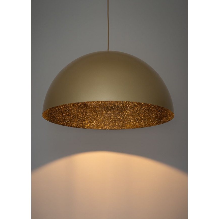 Ljuskrona med upphängningsrem SFERA 1xE27/60W/230V diameter 35 cm gyllene/svart