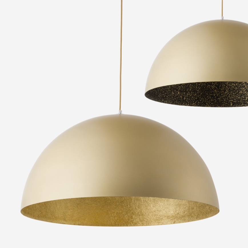 Ljuskrona med upphängningsrem SFERA 1xE27/60W/230V diameter 35 cm gyllene/svart