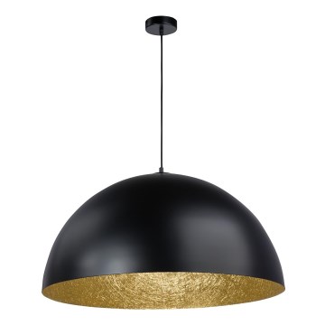 Ljuskrona med upphängningsrem SFERA 1xE27/60W/230V diameter 50 cm svart/gyllene