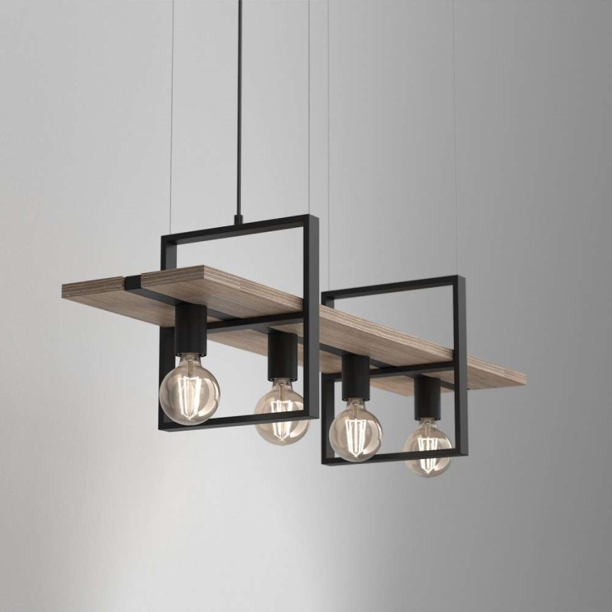 Ljuskrona med upphängningsrem SHELF 4xE27/60W/230V