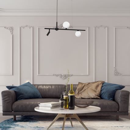 Ljuskrona med upphängningsrem SIRIO 3xG9/25W/230V svart