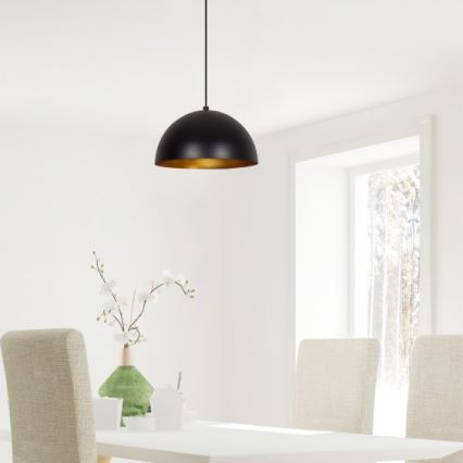Ljusskrona med upphängningsrem  SIVANI 1xE27/40W/230V svart 