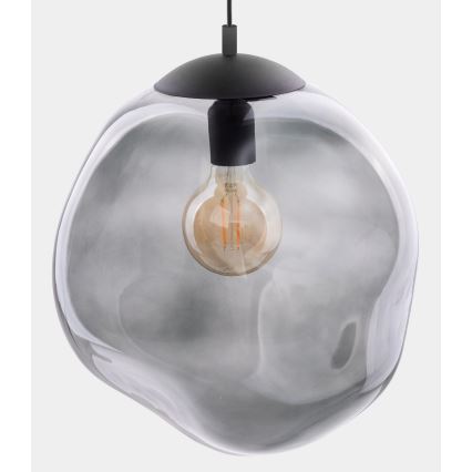 Ljusskrona med upphängningsrem  SOL 1xE27/60W/230V svart