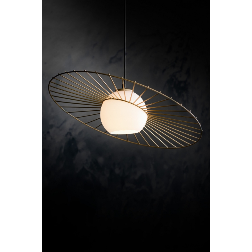 Ljusskrona med upphängningsrem  SOL 3xE27/60W/230V gyllene 