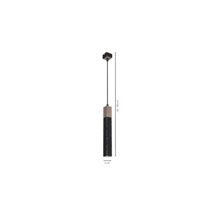 Ljusskrona med upphängningsrem  SOLO 1xGU10/MR11/40W/230V svart