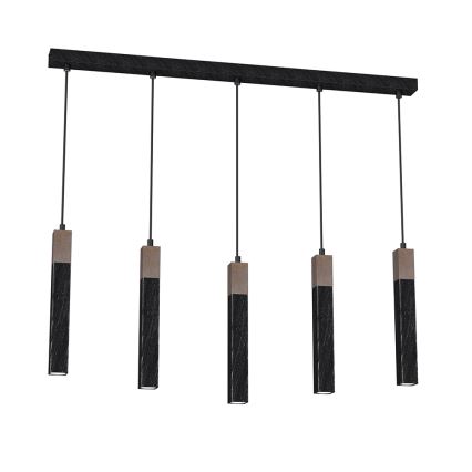 Ljusskrona med upphängningsrem  SOLO 5xGU10/MR11/40W/230V svart 