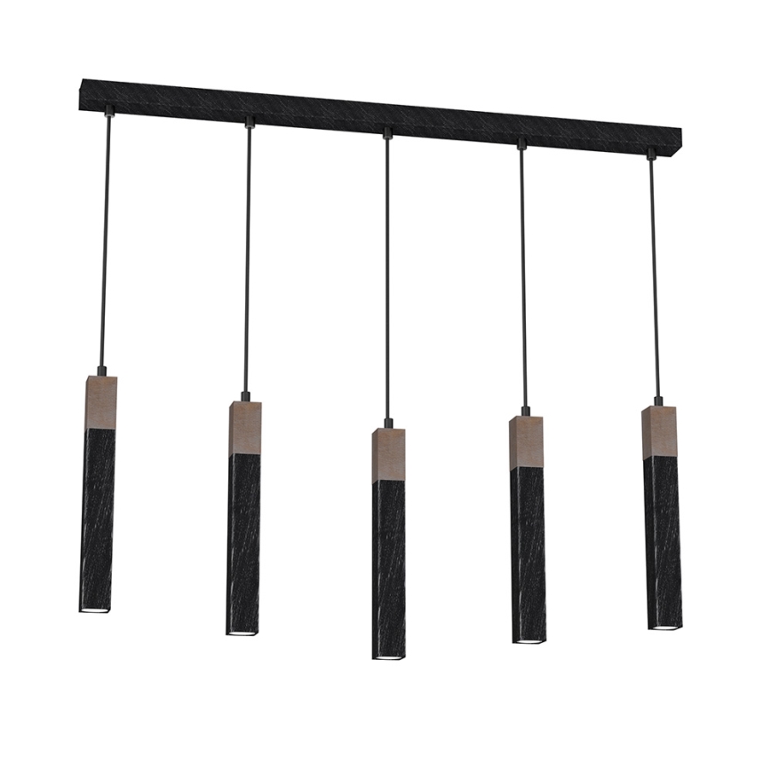 Ljusskrona med upphängningsrem  SOLO 5xGU10/MR11/40W/230V svart 