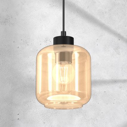 Ljuskrona med upphängningsrem SOMBRA 1xE27/60W/230V beige