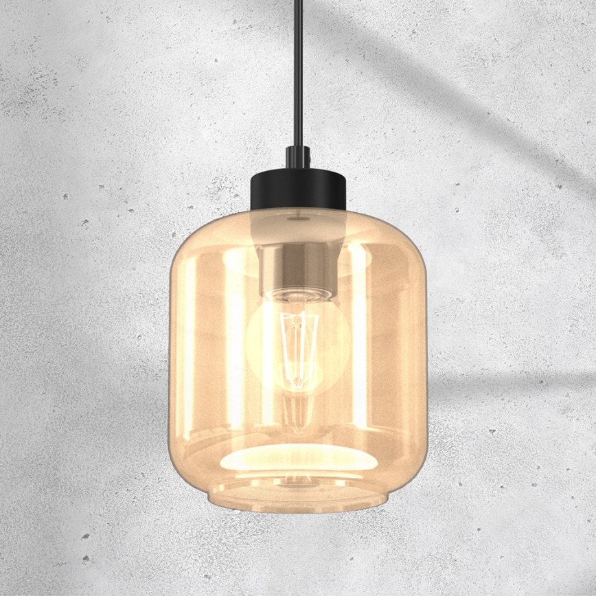 Ljuskrona med upphängningsrem SOMBRA 1xE27/60W/230V beige