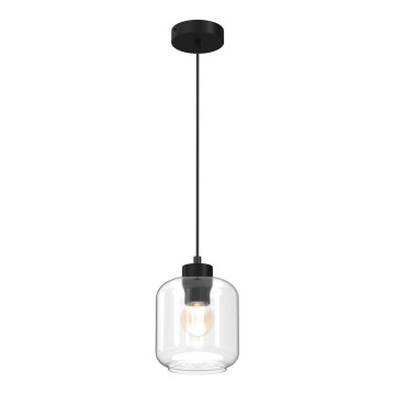 Ljuskrona med upphängningsrem SOMBRA 1xE27/60W/230V genomskinlig