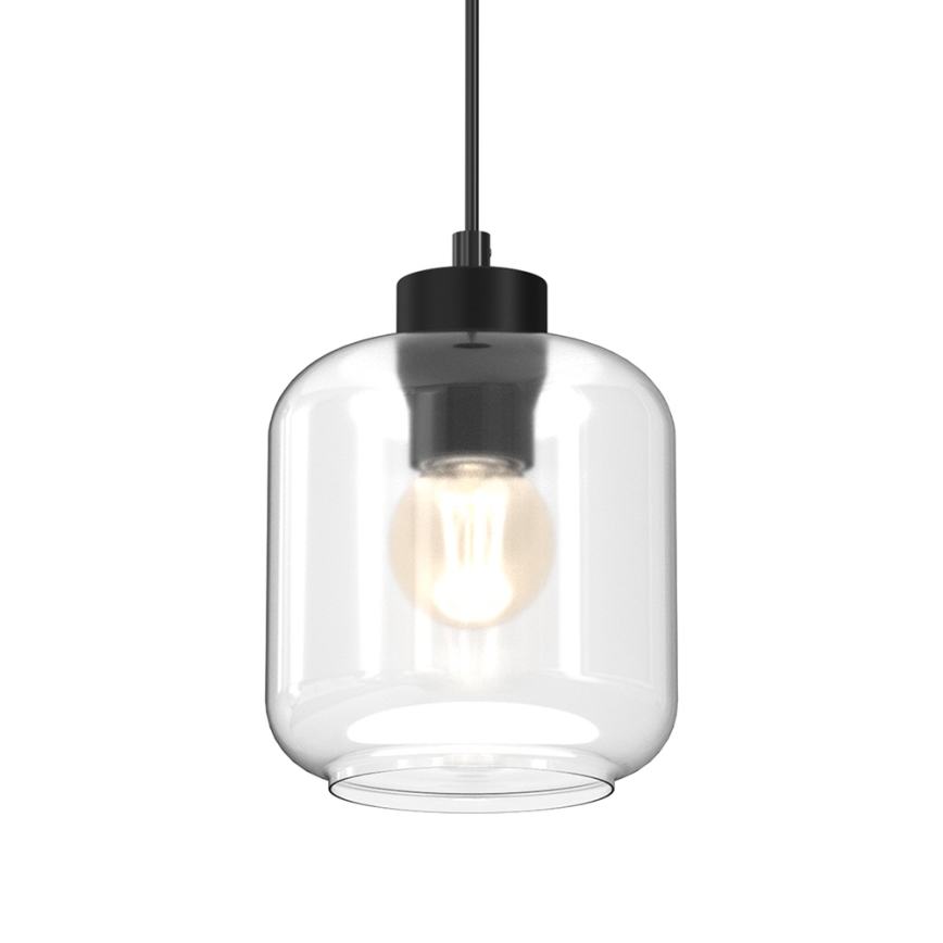 Ljuskrona med upphängningsrem SOMBRA 1xE27/60W/230V genomskinlig