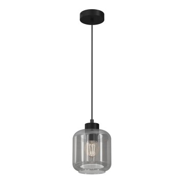 Ljuskrona med upphängningsrem SOMBRA 1xE27/60W/230V grå