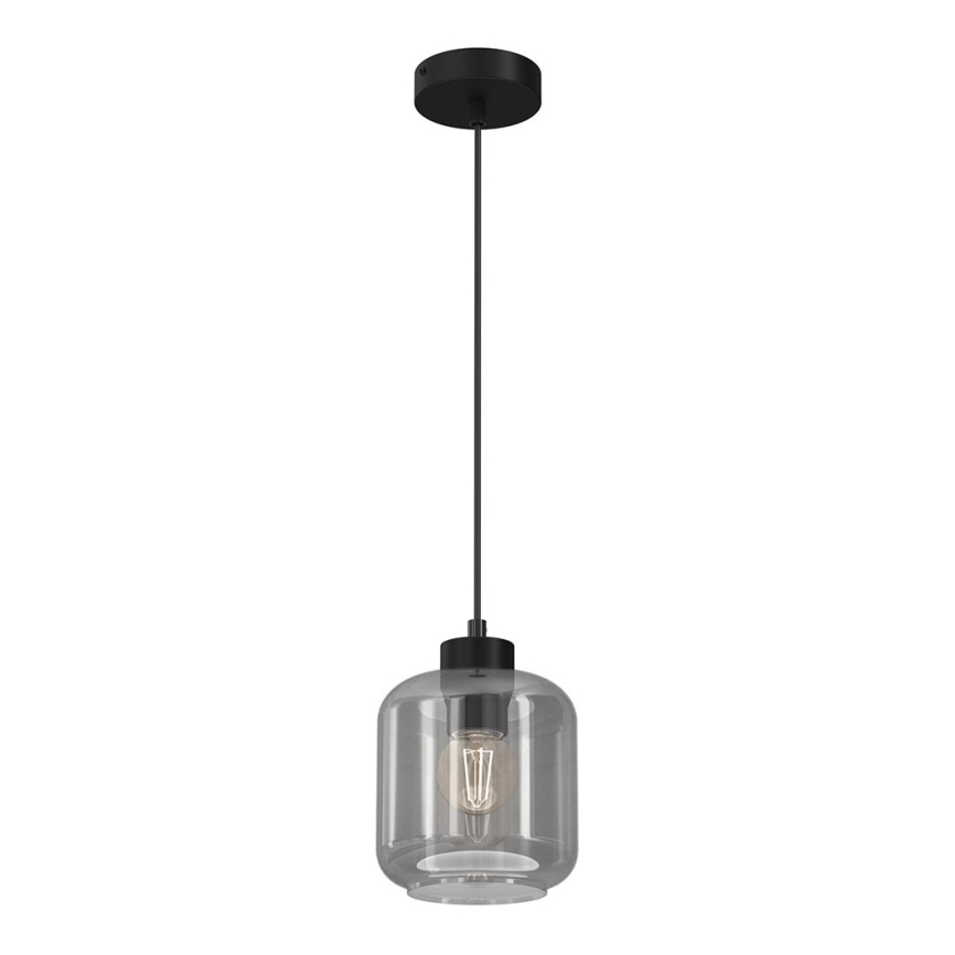 Ljuskrona med upphängningsrem SOMBRA 1xE27/60W/230V grå