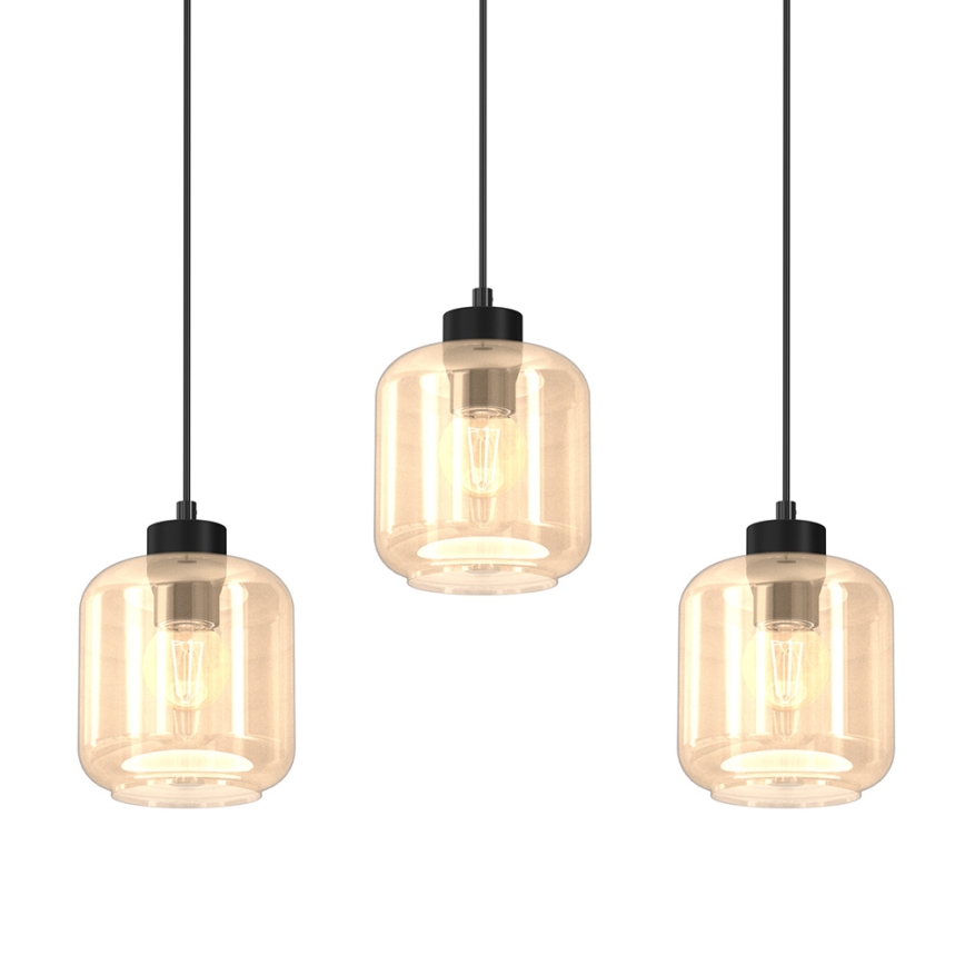 Ljuskrona med upphängningsrem SOMBRA 3xE27/60W/230V beige