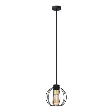 Ljuskrona med upphängningsrem STARLIGHT 1xE27/15W/230V svart/gyllene