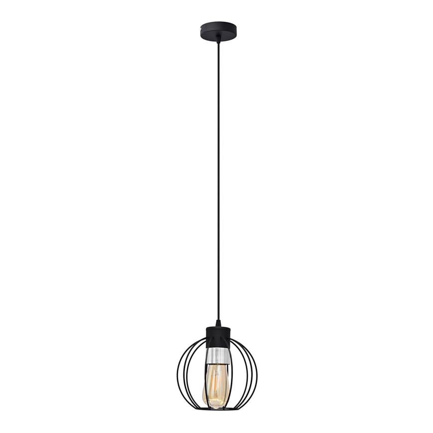Ljuskrona med upphängningsrem STARLIGHT 1xE27/15W/230V svart/silver