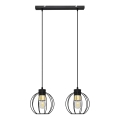 Ljuskrona med upphängningsrem STARLIGHT 2xE27/15W/230V svart/gyllene