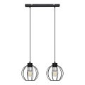 Ljuskrona med upphängningsrem STARLIGHT 2xE27/15W/230V svart/silver