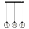 Ljuskrona med upphängningsrem STARLIGHT 3xE27/15W/230V svart/silver