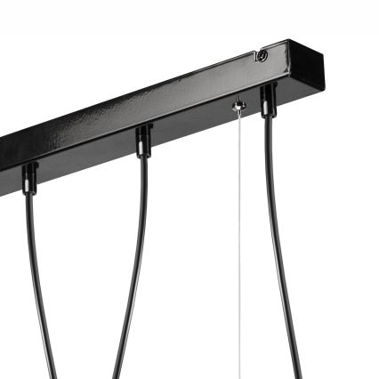 Ljuskrona med upphängningsrem  TARO 5xE27/60W/230V svart