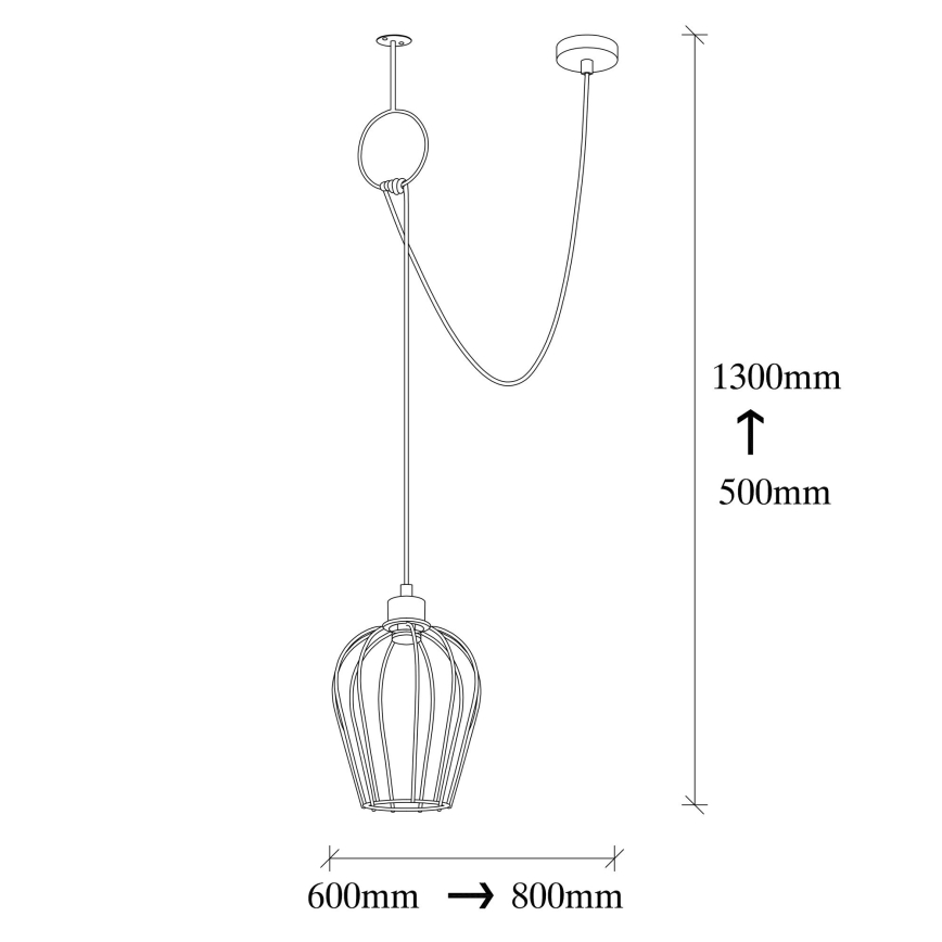 Ljusskrona med upphängningsrem  TEL 1xE27/40W/230V