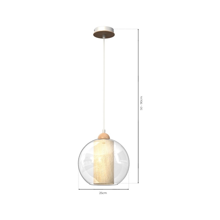 Ljuskrona med upphängningsrem TELA 1xE27/60W/230V d. 25 cm