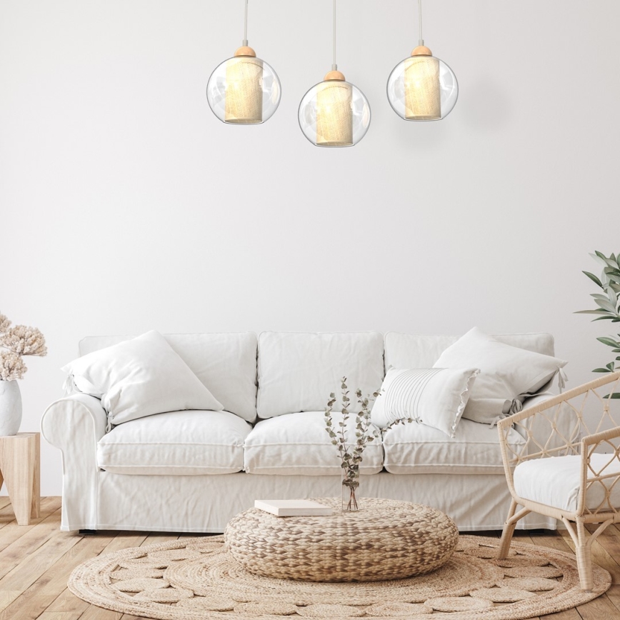 Ljuskrona med upphängningsrem TELA 3xE27/60W/230V