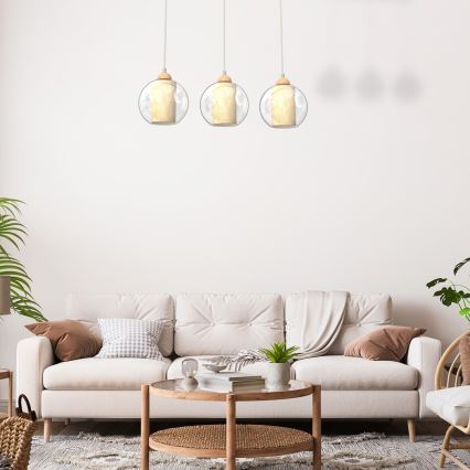 Ljuskrona med upphängningsrem TELA 3xE27/60W/230V