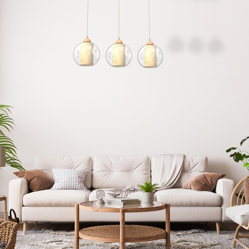 Ljuskrona med upphängningsrem TELA 3xE27/60W/230V