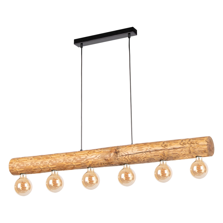 Ljuskrona med upphängningsrem TRABO 6xE27/25W/230V tall