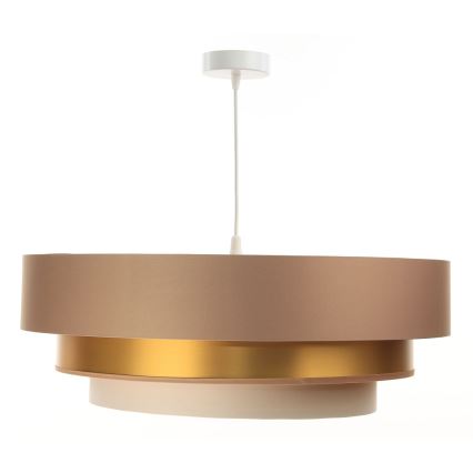 Ljusskrona med upphängningsrem  TRINITI 1xE27/60W/230V beige /gyllene