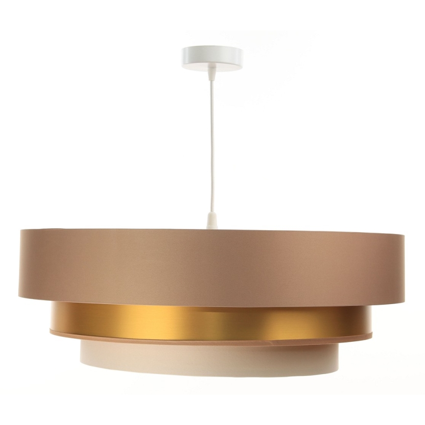 Ljusskrona med upphängningsrem  TRINITI 1xE27/60W/230V beige /gyllene