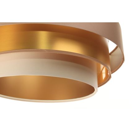 Ljusskrona med upphängningsrem  TRINITI 1xE27/60W/230V beige /gyllene
