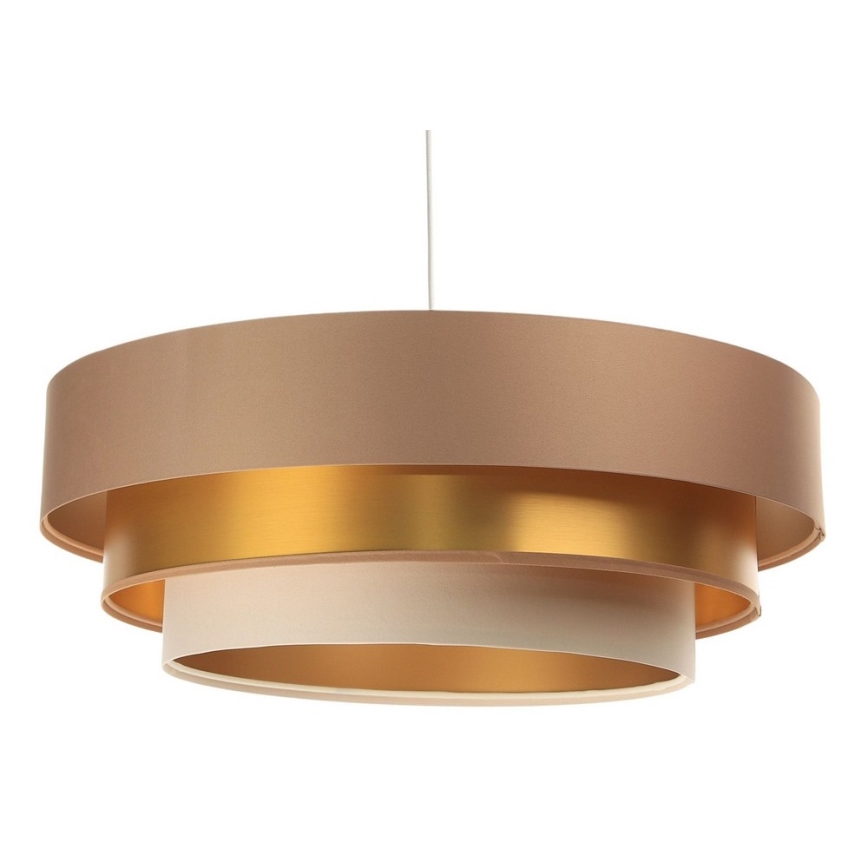 Ljusskrona med upphängningsrem  TRINITI 1xE27/60W/230V beige /gyllene