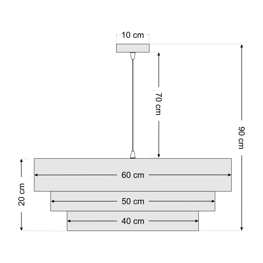 Ljusskrona med upphängningsrem  TRINITI 1xE27/60W/230V beige /gyllene