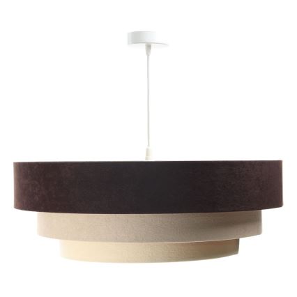 Ljusskrona med upphängningsrem  TRINITI 1xE27/60W/230V brun /beige /gyllene
